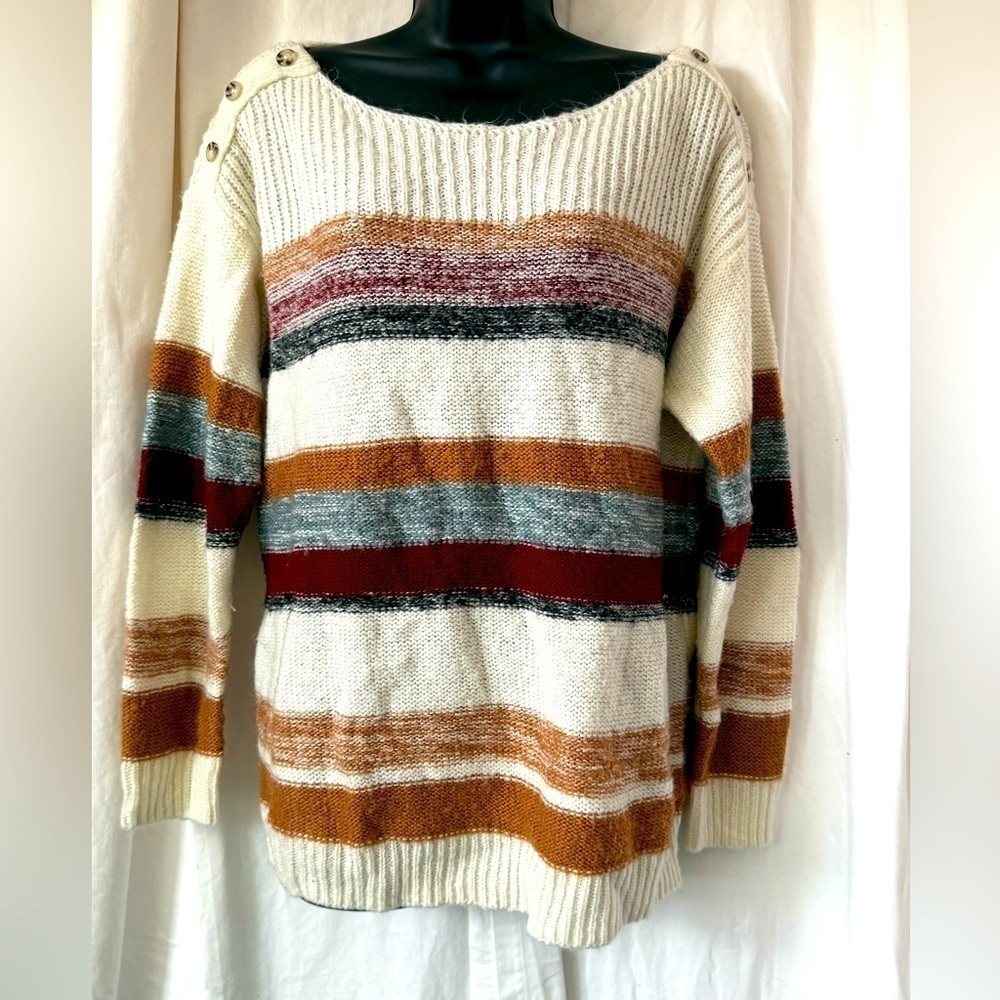 Maurices Striped Boatneck Sweater Womens Sz L